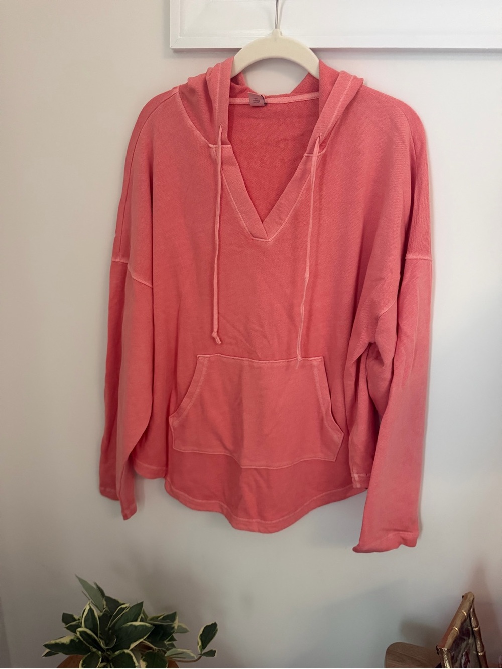 Women's Coral Light Weight Hooded Pullover Top Old Navy